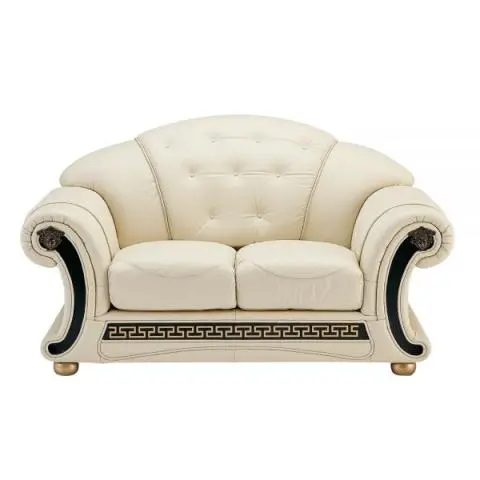 Esf Apolo 3 Pc Set Sofa Loveseat And, Versace Beige Leather Sectional Sofa In Traditional Style