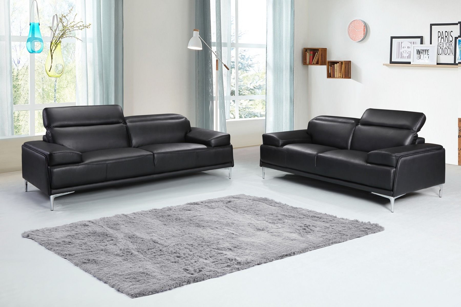 Nicolo Living Room Set Black Leather Sofa And Loveseat Collection,Dragon Lizard Pokemon
