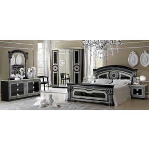 Aida Bedroom Set Collection In Black, King Bed Set Black
