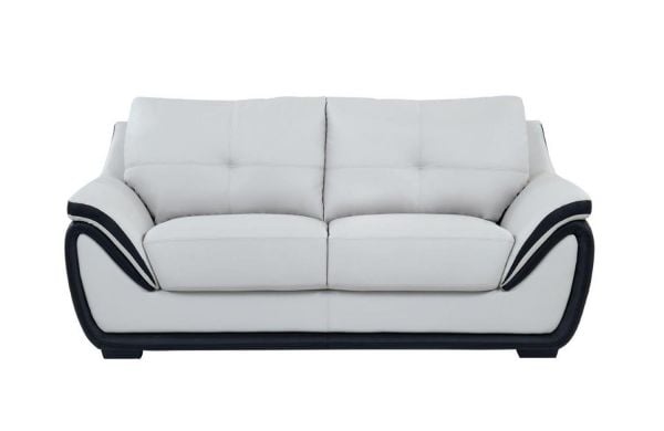 Black Leather By Global Furniture, Gray Leather Sofa And Loveseat Set