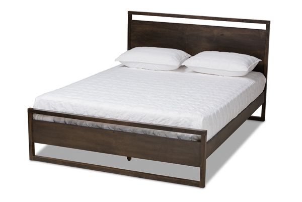 Inicio Modern And Contemporary Ash, Platform Bed Frame Queen Dark Wood