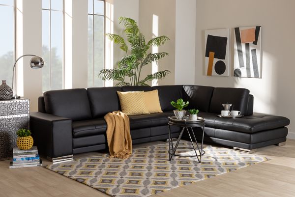Modern And Contemporary Callidora Black, Sectional Sofa Modern Style