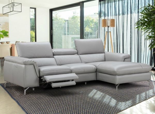 Right Facing Chaise Serena Light Gray, Grey Leather Sofa Sectional
