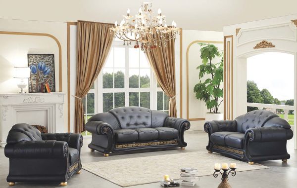 Black Leather Sofa And Chair Set Off 57, Leather Sofa Loveseat And Chair Set