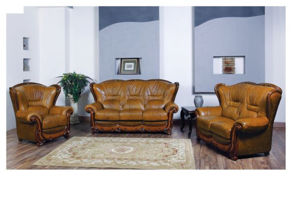 Esf Furniture, Traditional Living Room Furniture In Leather