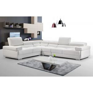 esf-2119-wt | White 2119 Sectional Sofa Set with Exchangeable Armless Chair