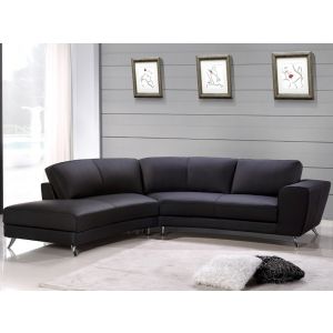 bh-juliebk | Beverly Hills Sectional Sofa in Black Leather Julie