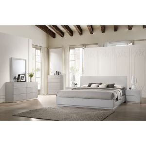 17122jm | Gray Glossy Bedroom Set Naples